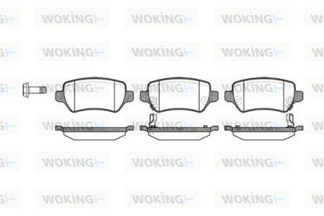 Задние тормозные колодки woking P8573.02 на Опель Астра g