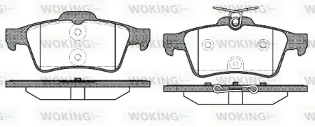 Задние тормозные колодки WOKING P942340 Пежо 508