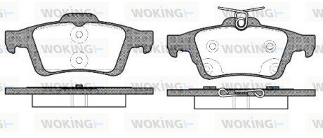 Задні тормозні (гальмівні) колодки woking P942370 на Ягуар Xj