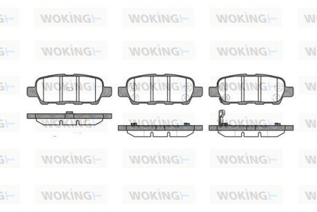 Задні тормозні (гальмівні) колодки woking P9763.01 на Infiniti FX