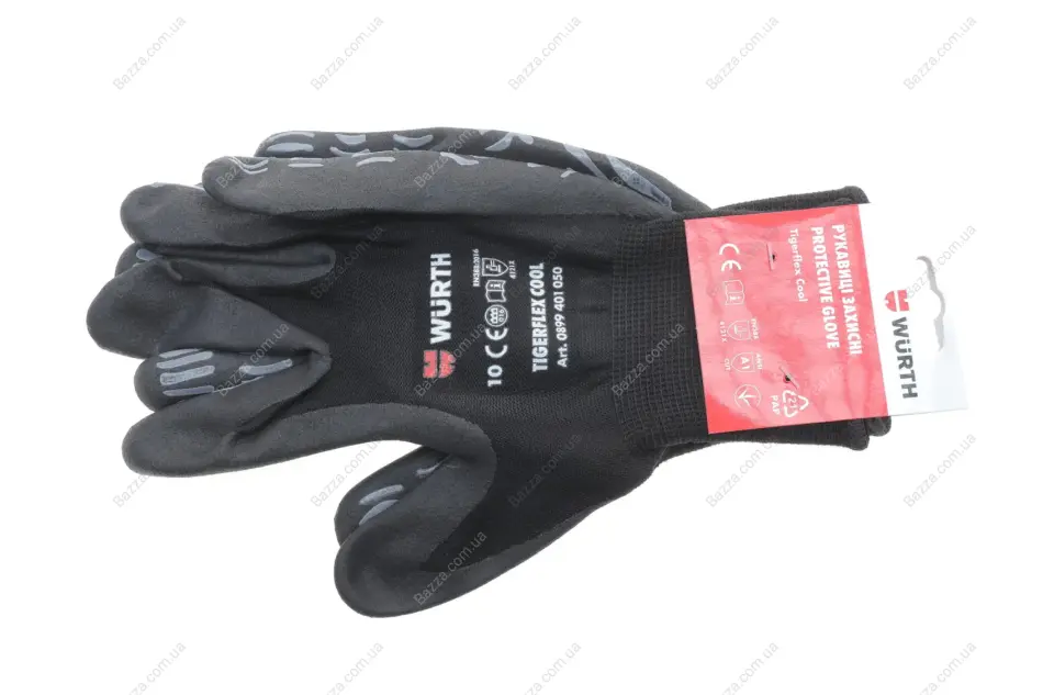 Рукавиці захисні TIGERFLEX COOL, нейлон, покриття нітрил, пара, р.10 {арт. } Wurth 0899401050 (фото 1)
