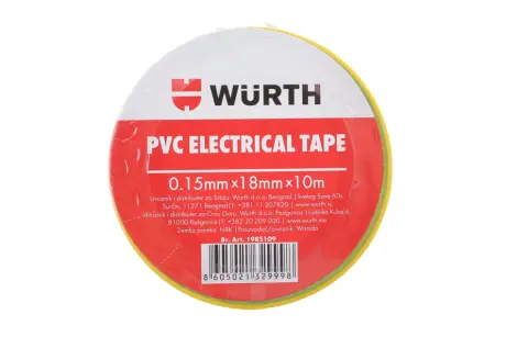 Ізоляційна стрічка PVC, жовто-зелена, 18мм/10м {арт. } wurth 1985109