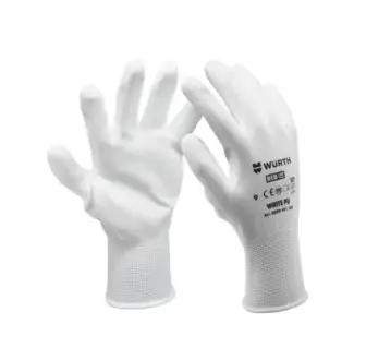 Рукавиці захисні White PU, пара, розмір 8 {арт. 08 wurth 0899401108