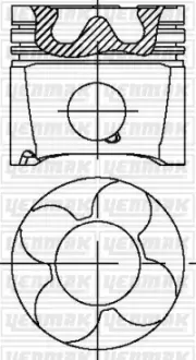 Поршень с кольцами і пальцем на 1/2/3цил. (размер отв. 78.31/STD) VW, AUDI, SKODA 2,5TDI 00- (AKE, BFC, AYM, BCZ Euro3) YENMAK 3104331000 Фольксваген Пассат б5