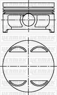 Поршень з кільцями і пальцем (размІр отв. 92 / STD) BMW E39 540i, X5 E53 4.4 i (8ц) (M 62 B 44 LEV) YENMAK 3104611000 (фото 1)