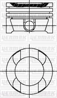 Поршень с кольцами і пальцем (размер отв. 84 / STD) (N20B20 A-B) бензин YENMAK 31-04597-000