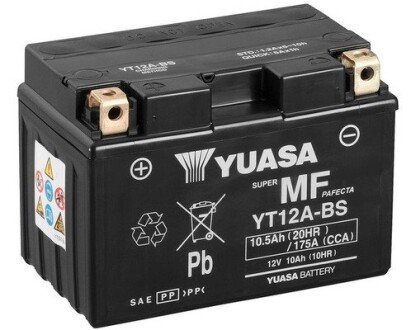 МОТО 12V 10Ah MF VRLA Battery YT12A-BS(сухозаряжений) yuasa YT12ABS на Шкода Karoq