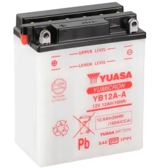 МОТО Yuasa 12V 12,6Ah YuMicron Battery YB12A-A (сухозаряжений) YUASA YB12AA