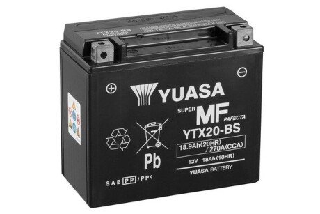 МОТО 12V 18,9Ah MF VRLA Battery YTX20-BS(сухозаряжений) yuasa YTX20BS