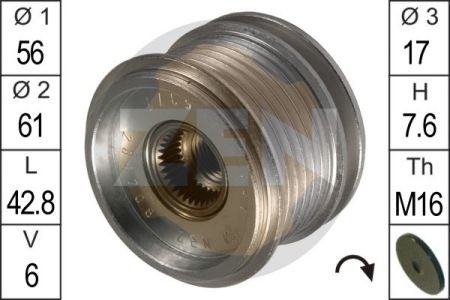 Шків генератора zen ZN5377 на Мерседес Sprinter w901/w905