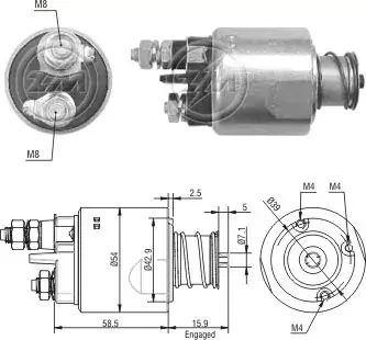 Реле втягуюче стартера ZM ZM1495